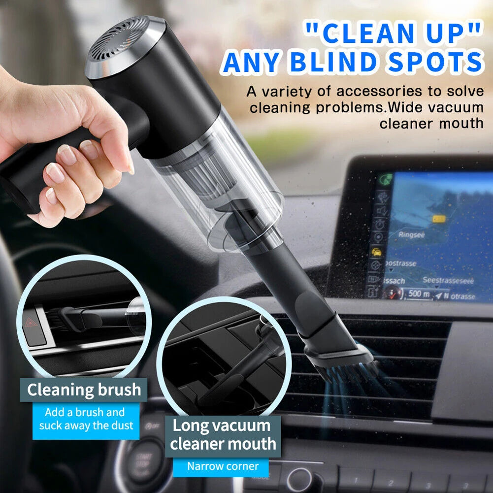6000Pa Wireless Car Vacuum Cleaner 120W Dust Catcher Strong Suction Powerful Portable Cleaning Machine Dual Use for Home and Car