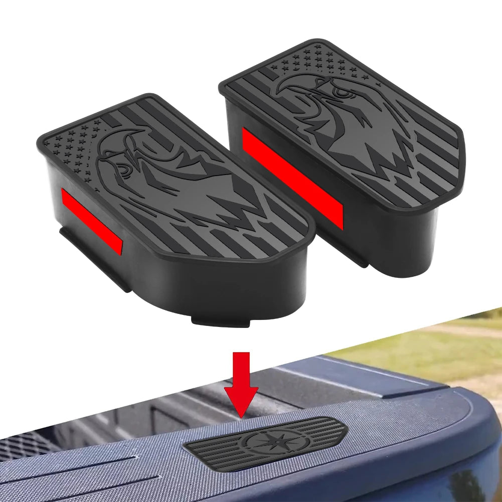 2PCS For Chevrolet 1500/GMC 1500 20-22 Silverado Sierra 2500 3500 HD Truck Bed Rail Stake Pocket Cover Caps Rail Hole Plugs