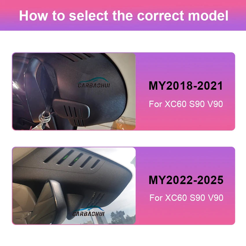 Dash Cam 4K for VOLVO XC60 S90 V90 2018 2019 2020 2021 2022 2023 2024 2025,Plug and Play Car DVR Dashcam Camera Video Recorder