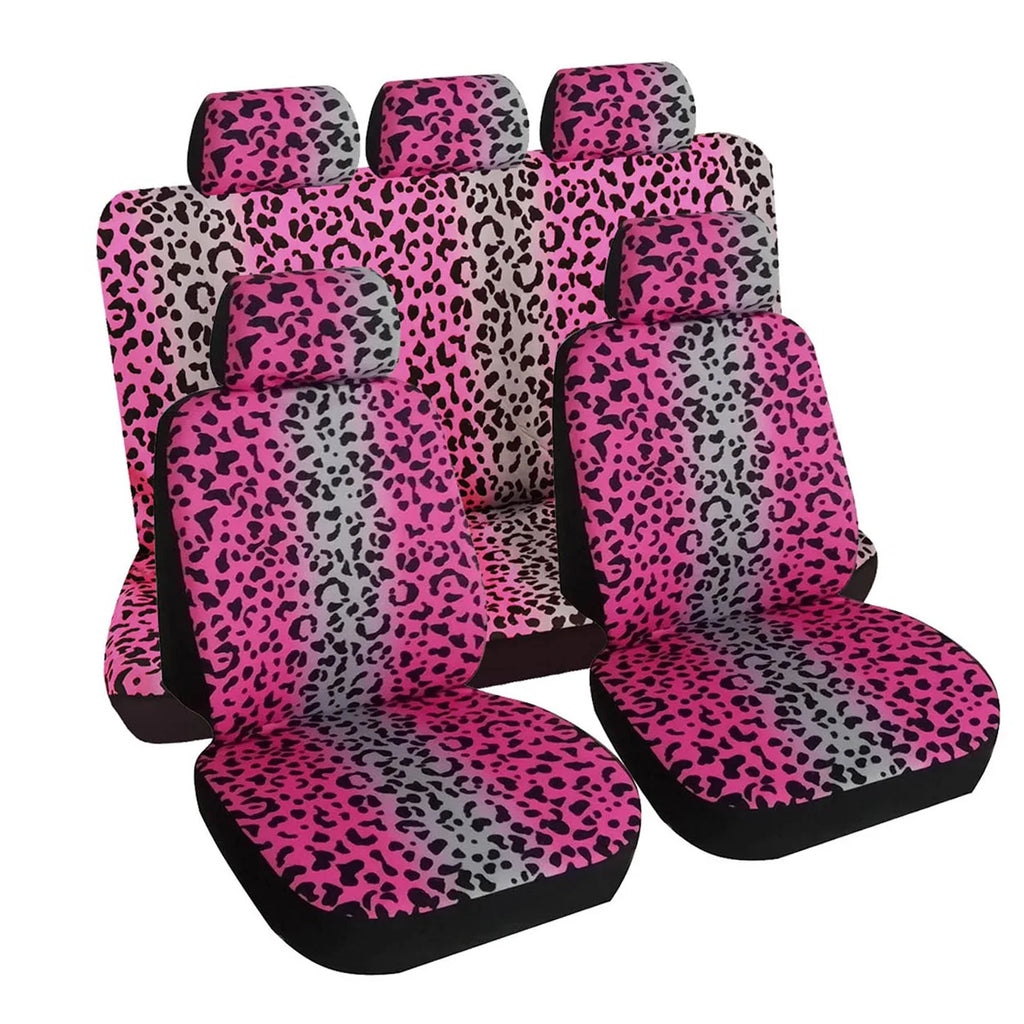 Fashion Leopard Print Car Seat Cover Full Surrounding  Four Seasons Universal Breathable Non-slip Cushion Cover Car Interior
