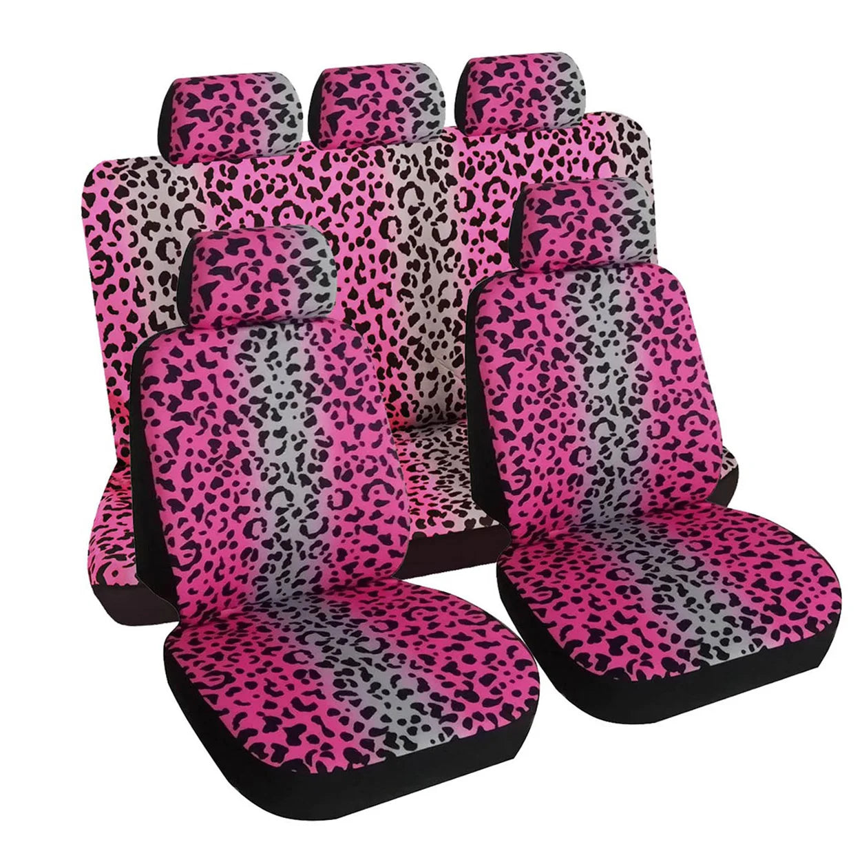 Fashion Leopard Print Car Seat Cover Full Surrounding  Four Seasons Universal Breathable Non-slip Cushion Cover Car Interior