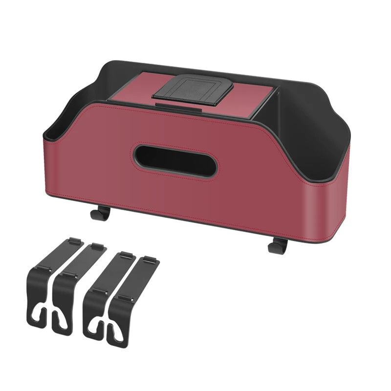 Car Backseat Organizer Storage Box 3 In 1 with Hook Auto Interior Decoration Drink Cup Tissue Phone Holder Travel  Accessories