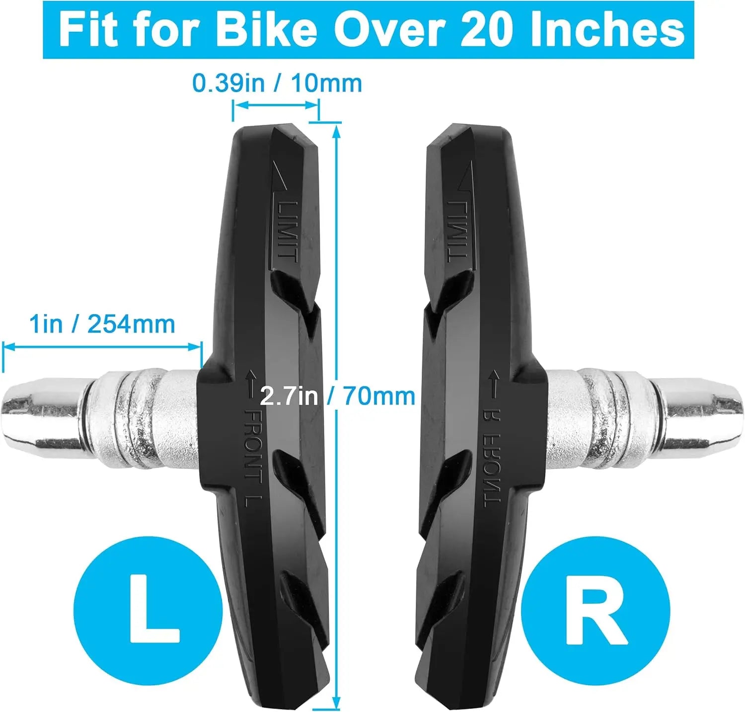 Bicycle Brake Pads with Installation Tool Disc Brake Pads for Cruiser MTB Mountain Bicycle Universal V-Brake Blocks