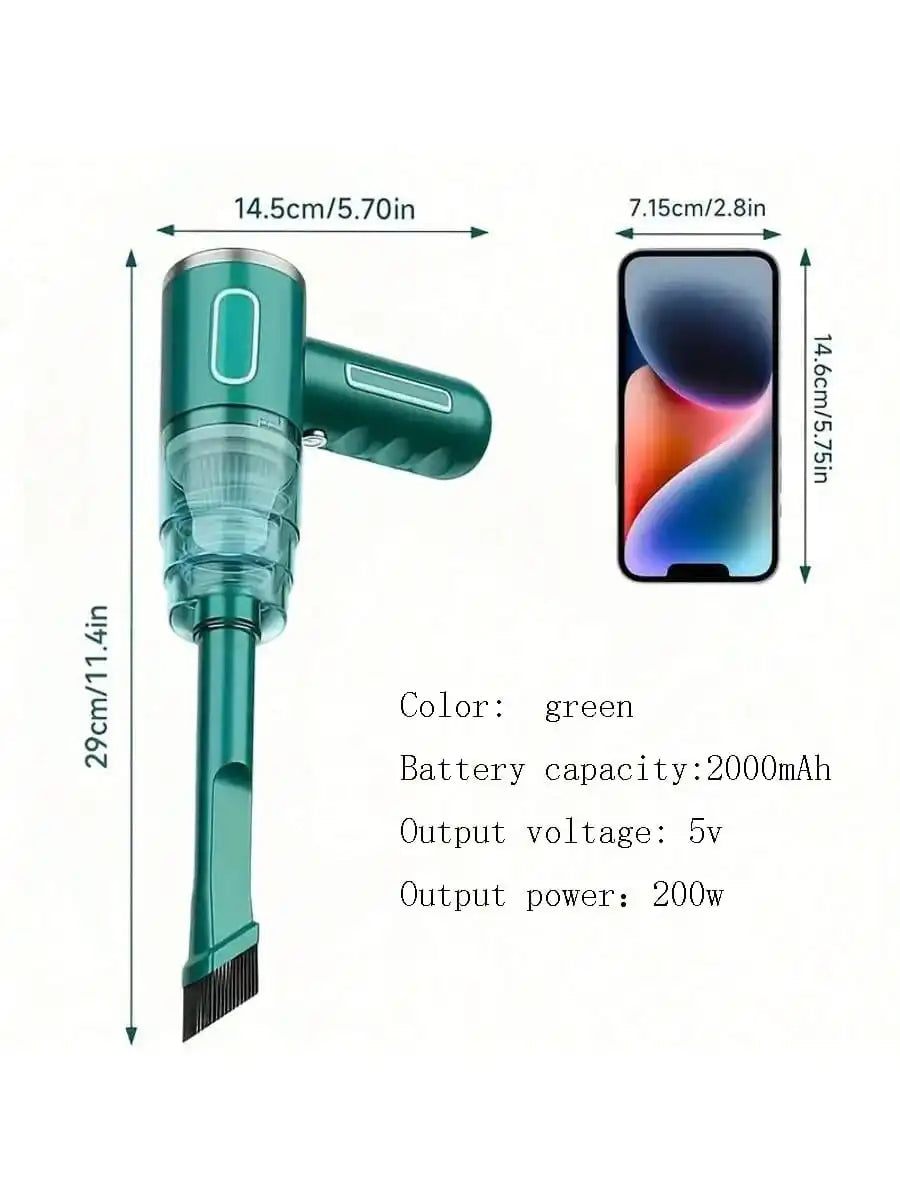 Portable Car Vacuum Cleaner, 3500Pa Suction Power, Handheld Design, USB Rechargeable, Suitable for Cleaning Cars and Homes