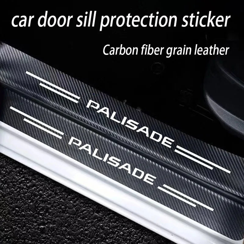 Car Door Sill Stickers Accessories for hyundai palisade creta ix25 tucson stereo santa knoa solaris ix35 i30 Car Accessories