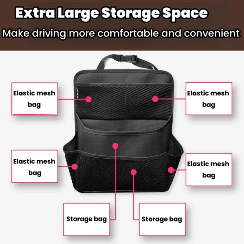 Car Trunk Organizer Adjustable Backseat Storage Bag Net High Capacity Multi-use Oxford Automobile Seat Back Organizers Universal