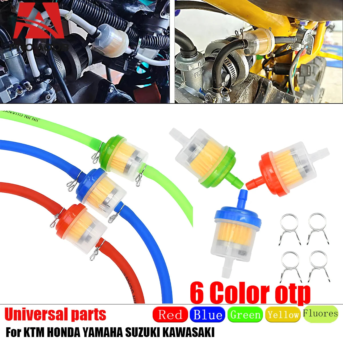 For Motorcycle Universal Low Price Gas Fuel Filters 49cc 50cc 110cc 125cc Motocross Dirt Pit Bike Moped Scooter ATV Go kart