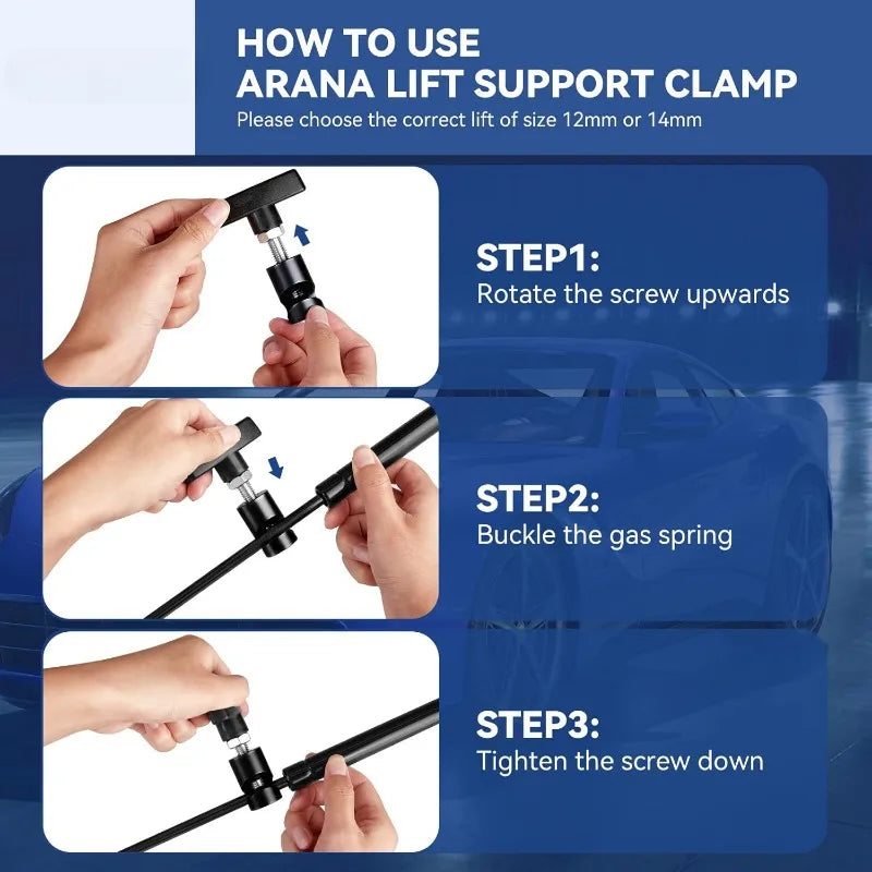 Accesorios de soporte para capó de modificación de automóvil, herramienta de soporte de metal antipinzamiento para capó de vehículo, soporte universal para elevación de portón trasero automotriz