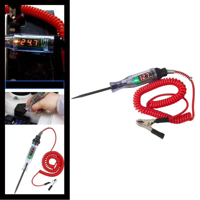 Car Circuit Tester 6V 12V 24V Digital Voltage Test Pen with LED Display Auto Diagnostic Tool for Auto Trucks Electrical Repair