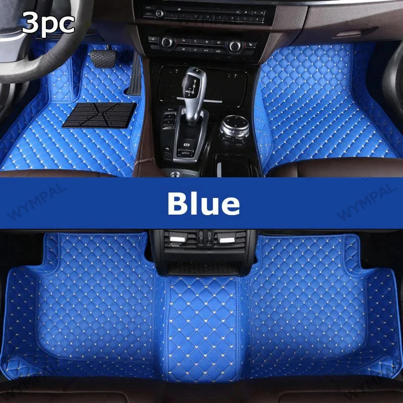 Car Floor Mats For Audi A6 C6 4F 2004~2011 Carpet Luxury Leather Mat Full Set Durable Rug Auto Interior Parts Car Accessories
