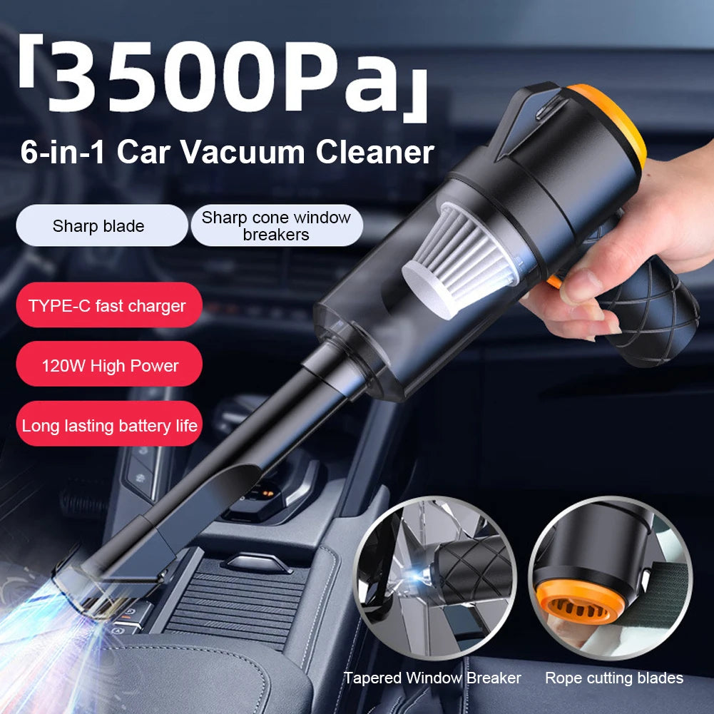 Car Vacuum Cleaner 3500PA Portable Wireless Cleaner Powerful Blowing Strong Suction Handheld Cleaning Machine Home Appliances