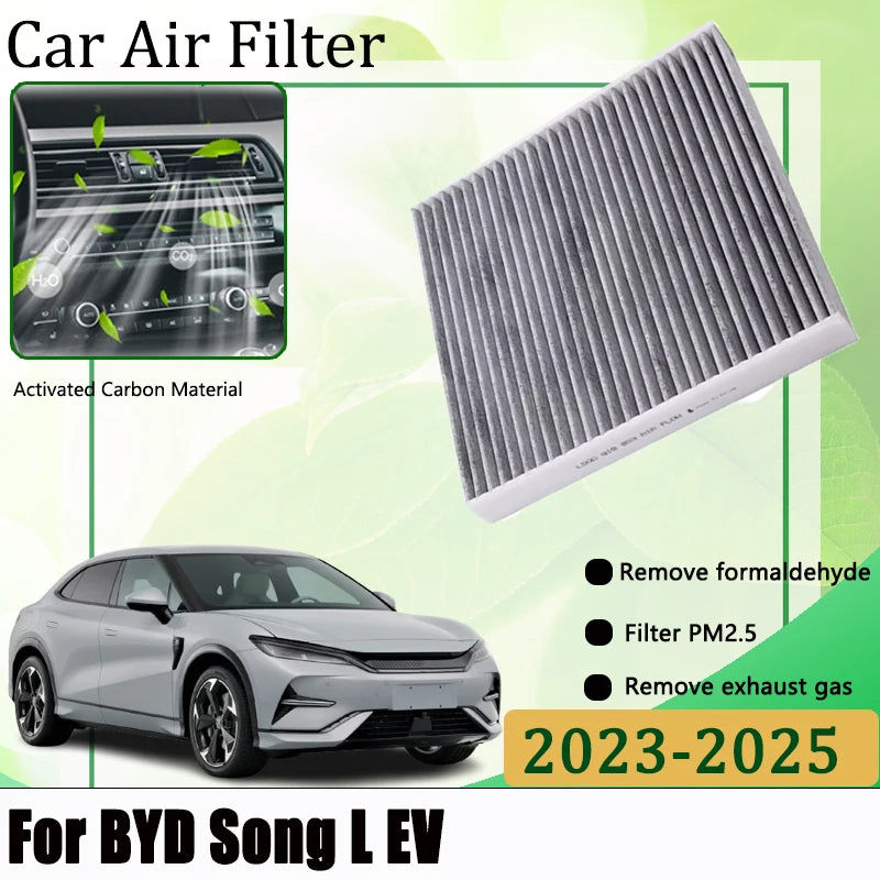 Car Filter For BYD Song L EV 2023 2024 2025 Front Grille Filters Activated Carbon Cabin Air Conditioning Filter Cars Accessoires