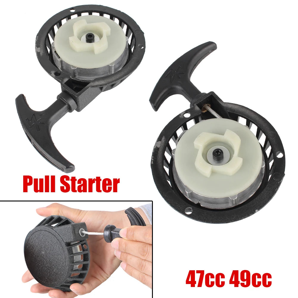 For 2 Stoke Pocket Bike Mini Moto ATV Quad Dirt Pit Bike Recoil Start Easy Pull Starter Aluminum Alloy Engine Parts 47cc 49cc