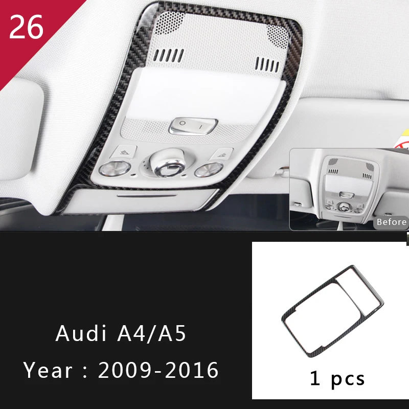For Audi A4 S4 RS4 B8 8K A5 S5 RS5 8T 8F Carbon Fiber Interior Auto Gear Shift Panel Cover Frame Trim Sticker Car Accessories