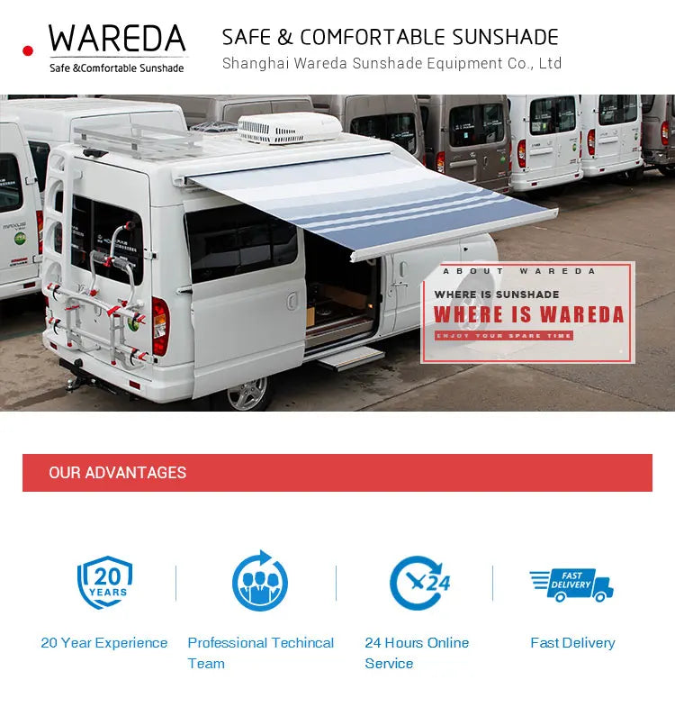 Caravan Accessories Full Cassette Side Awning for Motorhome Van Awning RV Accessories