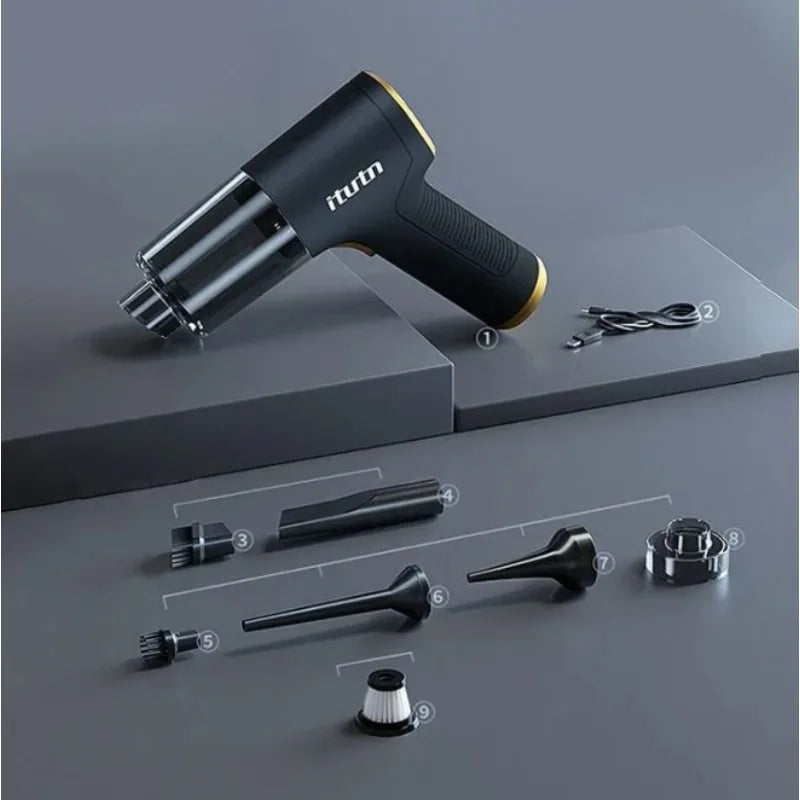 Portable Car Vacuum Cleaner Mini Powerful Cleaning Machine Strong Suction Home Appliance Handheld for Car Wireless Vacuum Pump