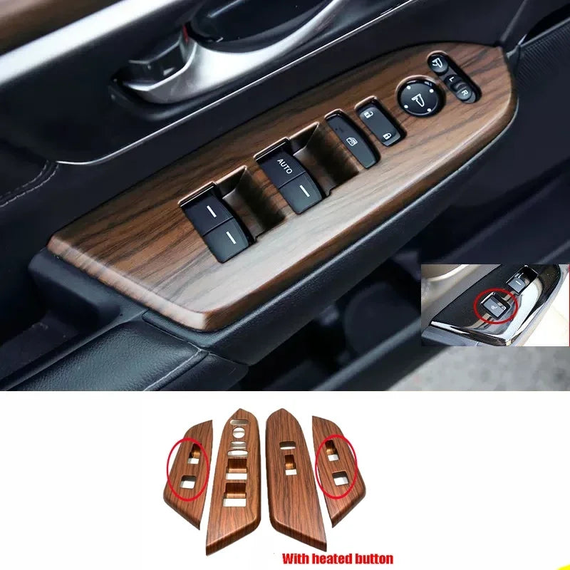 For Honda CRV CR-V 2017 2018 2019 2020 2021 2022 Peach Wood Interior Accessories Decoration Cover window switch gear panle cover