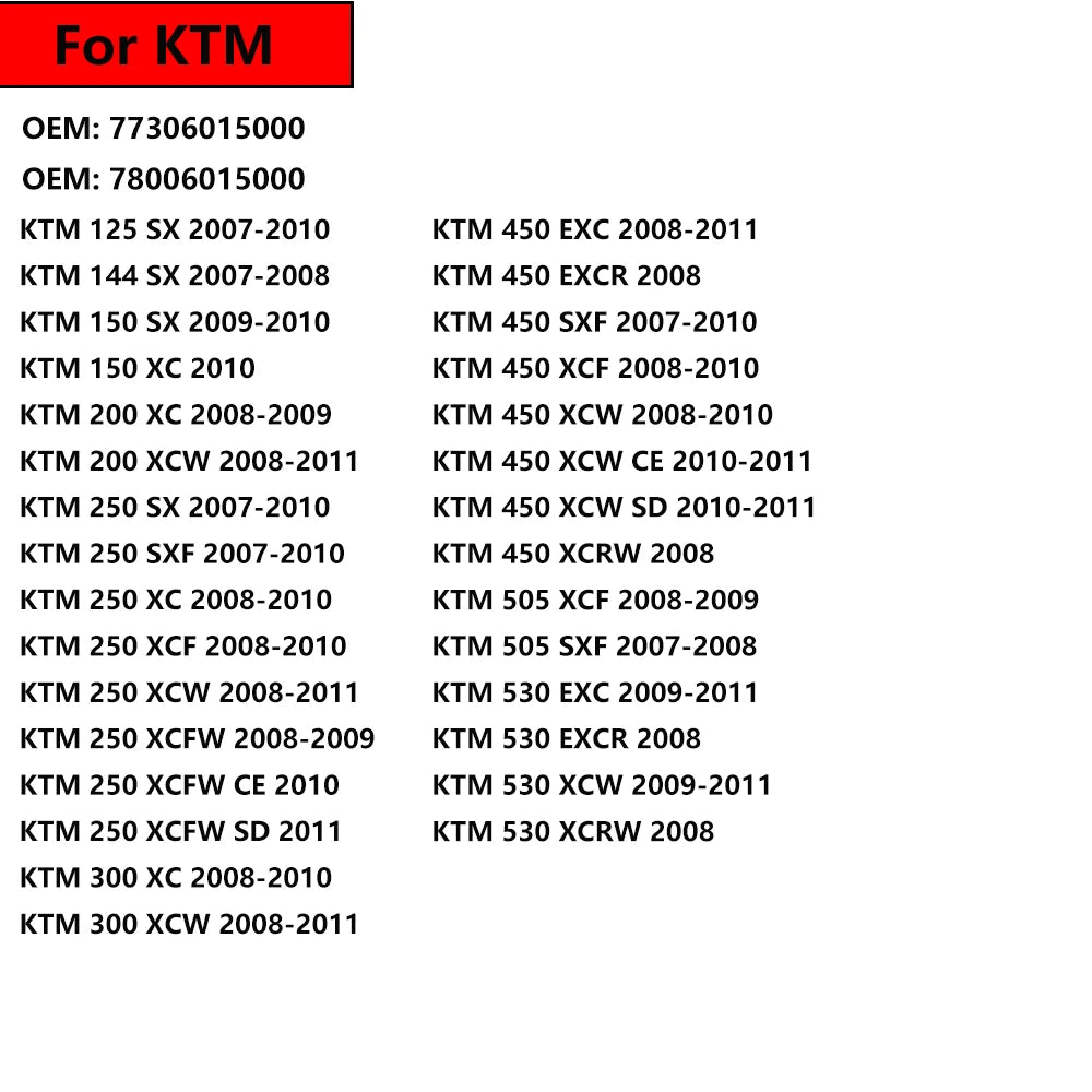Motorcycle Air Filter is for 77306015000 78006015000 KTM 125 144 150 200 250 300 450 505 530 SX XC XCW SXF XCF EXC XCFW CE SD