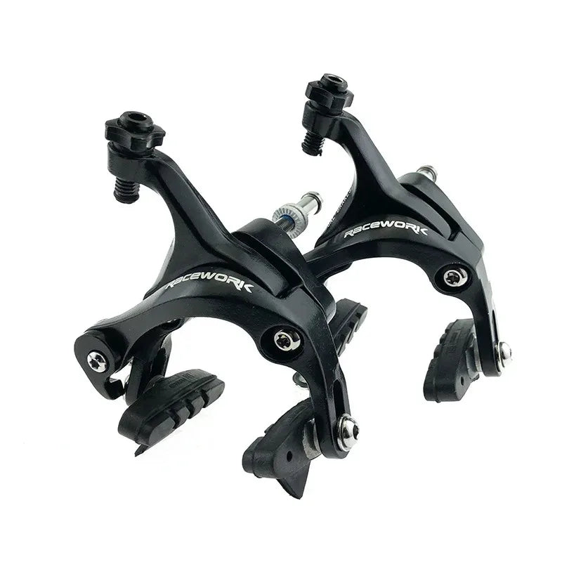 Dual Pivot Side Pull Caliper Brake Set – Front & Rear Rim Brakes with Pads for Road Racing Bikes