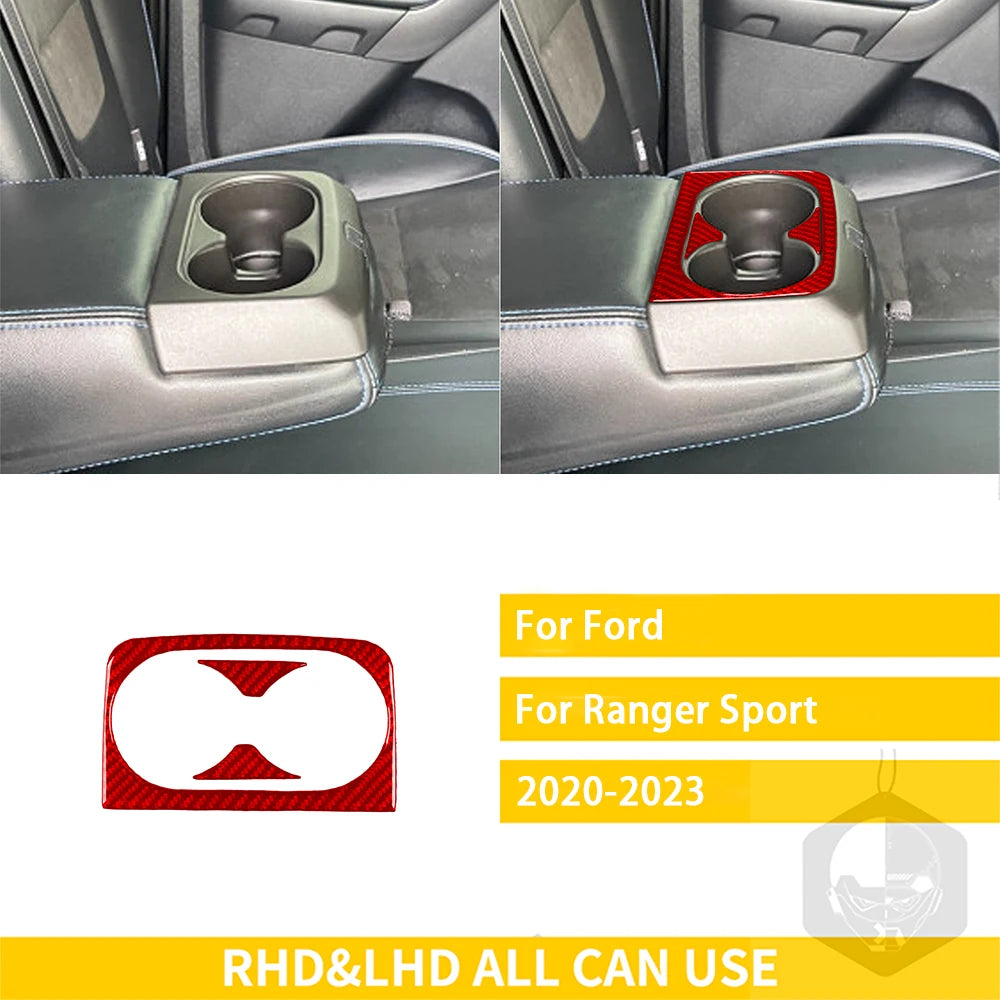 For Ford Ranger Sport 2021 2022 2023 Accessories Carbon Fiber Car Interior Door Handle Gear Air Panel Trim Sticker Decoration
