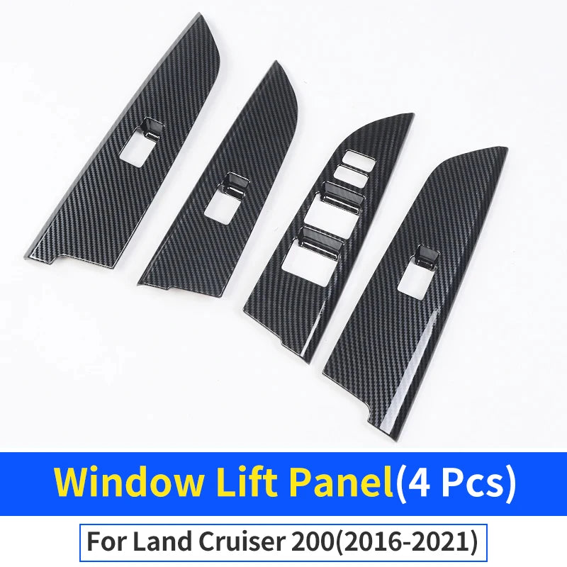 For 2008-2021 Land Cruiser 200 LC200 Interior Design Accessories Upgrade Decorative Car Door Carbon Fiber Texture Handle Panel