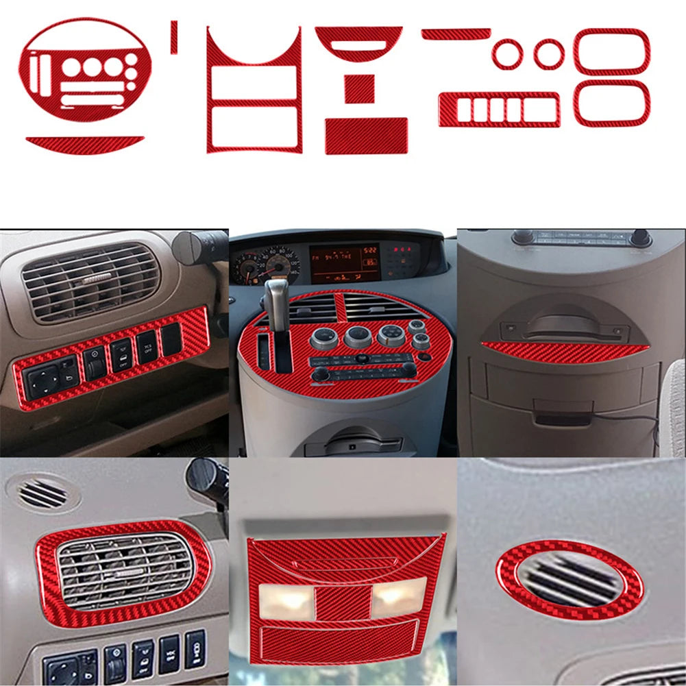 Carbon Fiber Red Sticker Car Interior Accessories For Nissan Quest 2004 2005 2006 Center Control Panel Dashboard Decorative Trim