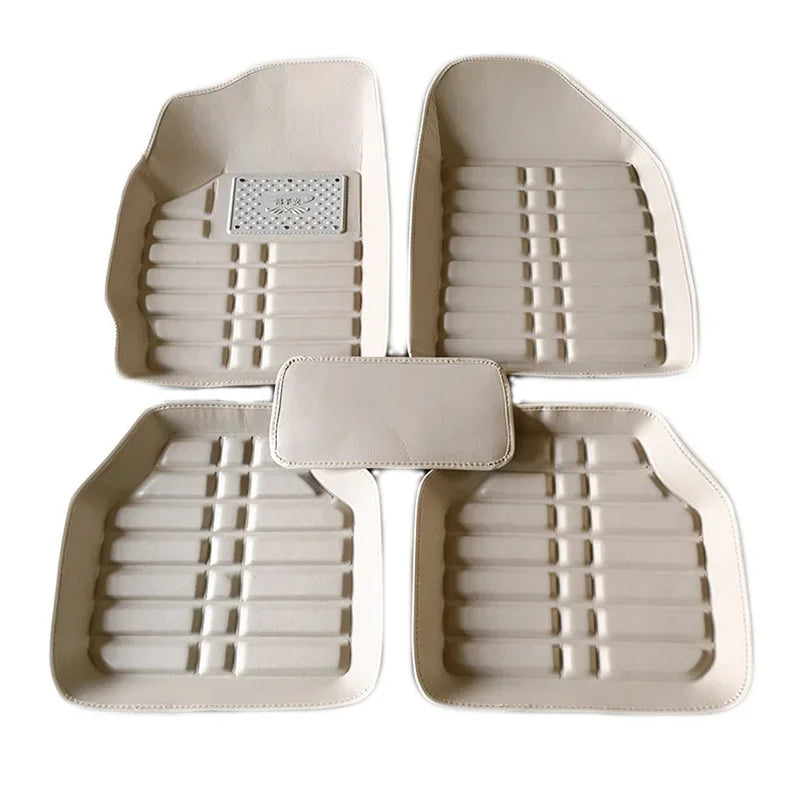 5pcs Premium Easy Clean  Waterproof Auto Foot Pad Universal Waterproof PU Leather Durable Car Floor Mats Car Interior Accessorie