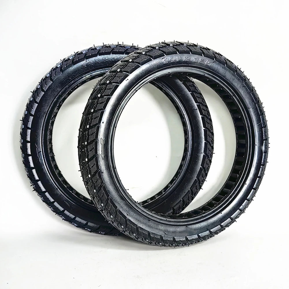 14 Inch Electric Bicycle Tyre 14x2.125(57-254) Solid Tire Puncture-proof High Quality Rubber Tubeless Tires Electric Bike Parts