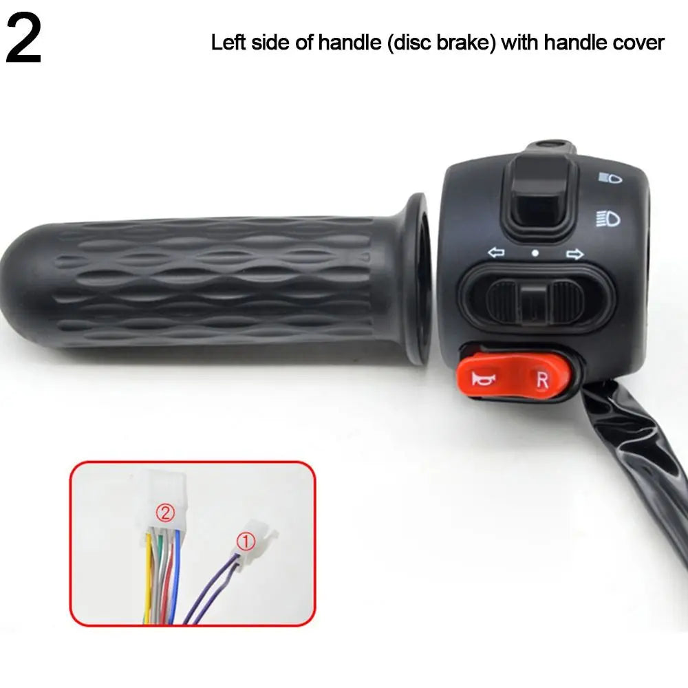 Black Electric Vehicle Parts Drum Disc Handle Combination Switch Rotary Handle Handle Seat Integrated Switch Button