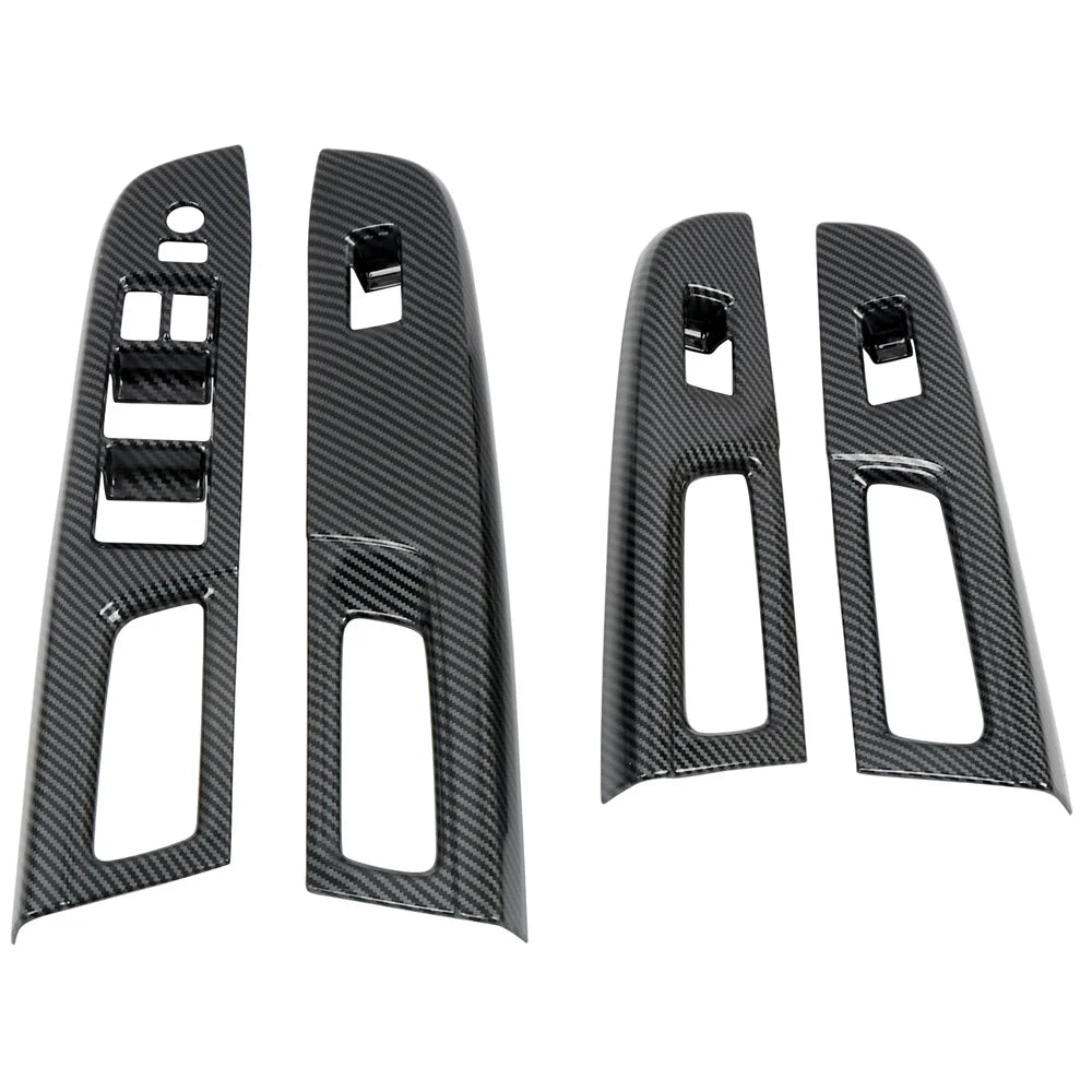 for Subaru WRX STI 2015-2020 RHD! Car Interior Accessories Door Armrest Window Switch Lift Cover Trim ABS Cabon Fiber Black 4pcs