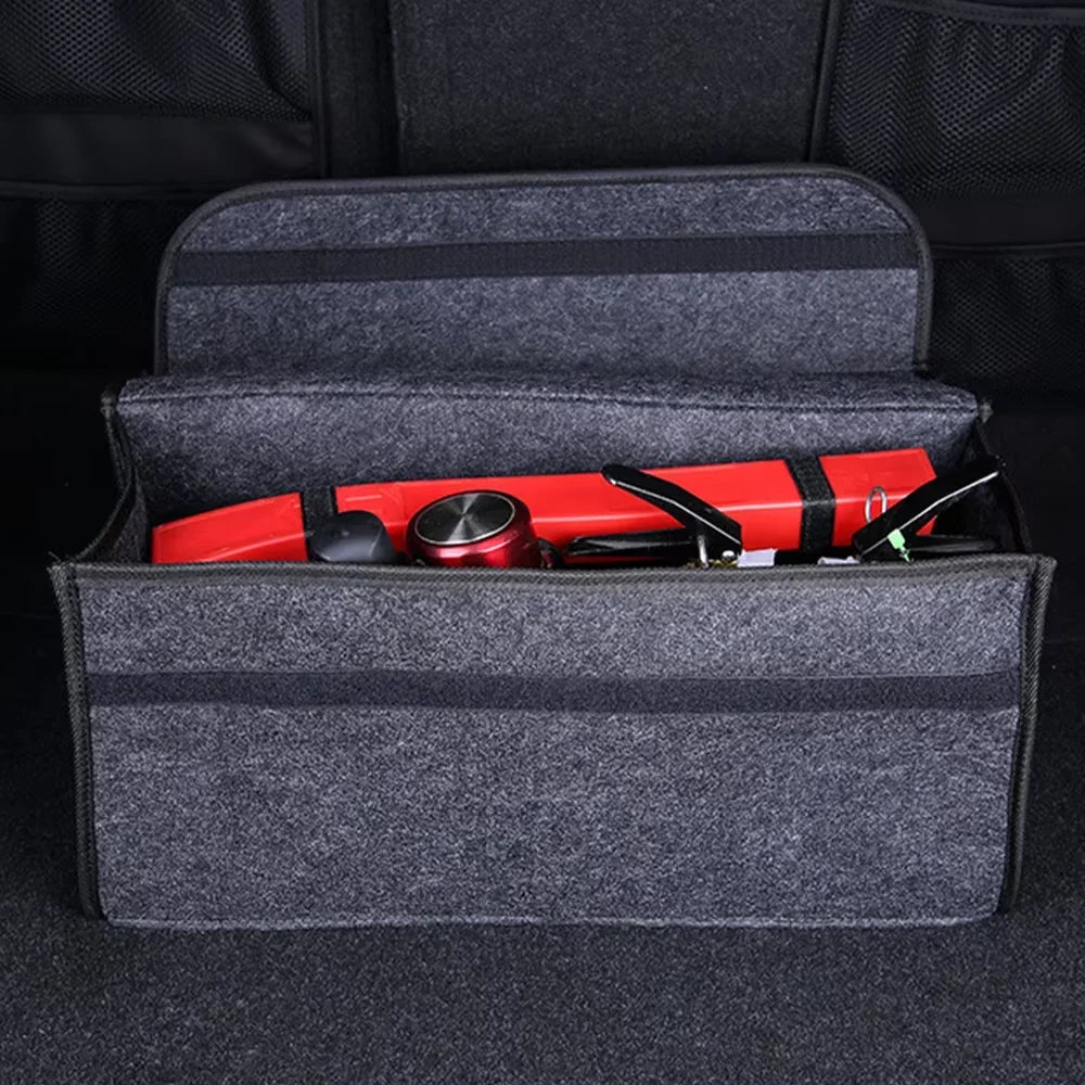 Car Trunk soft Organizer Felt Storage Box Accessories Large Anti Slip Compartment Boot Storage Organizer Tool Car Storage Bag