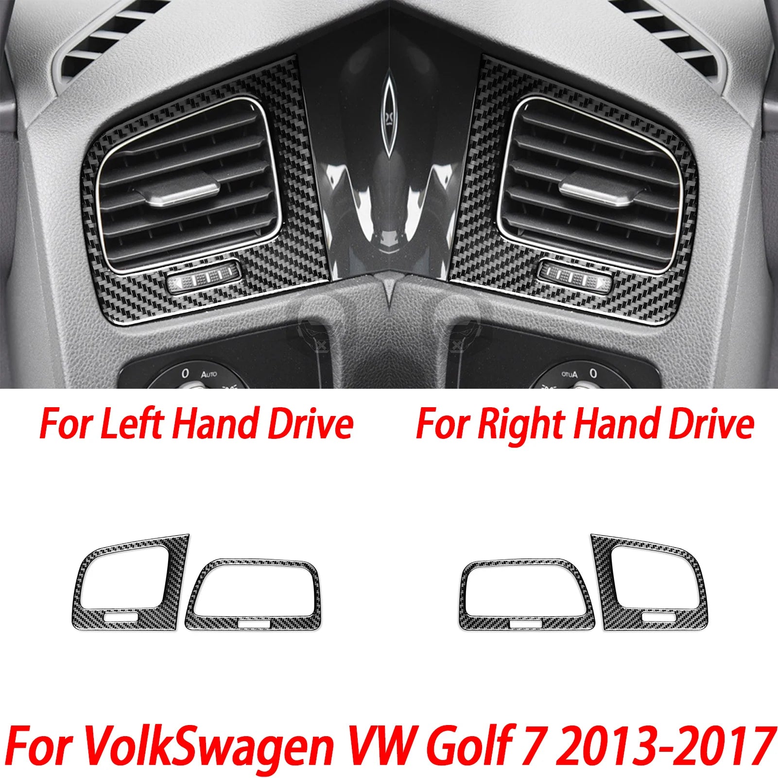 For VW Golf 7 GTI Mk7 2013-2017 Car Interior Accessories Cup Holder Frame Console AC CD Control Cover Gear Shift Panel Sticker