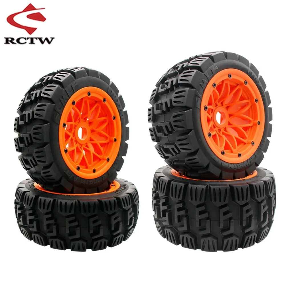 All Terrain Super Wear-resistant Complete Tyre Rear or Front Wheel Tire Set for 1/5 HPI ROFUN ROVAN KM BAJA 5B SS Rc Car Parts