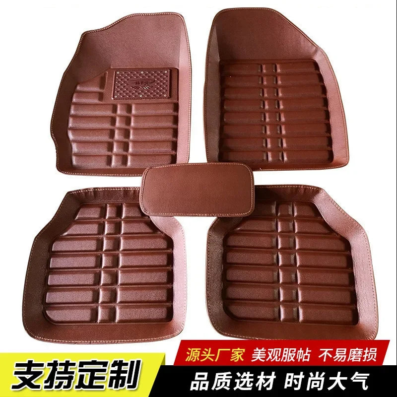 5pcs Premium Easy Clean  Waterproof Auto Foot Pad Universal Waterproof PU Leather Durable Car Floor Mats Car Interior Accessorie