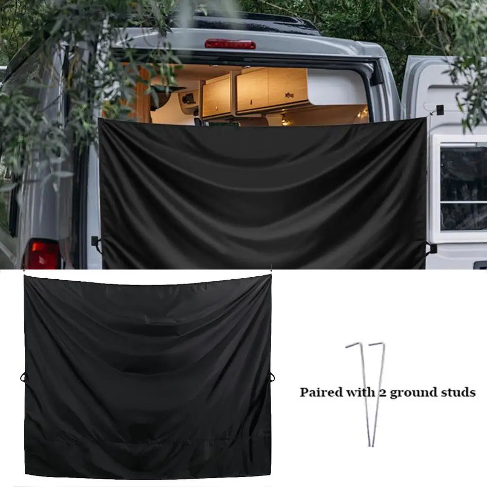 Camper Van Rear Door Curtain Shade Cover Waterproof RV Rear Barn Door Awning Cover Sunshade For SUVs Trucks Business Car
