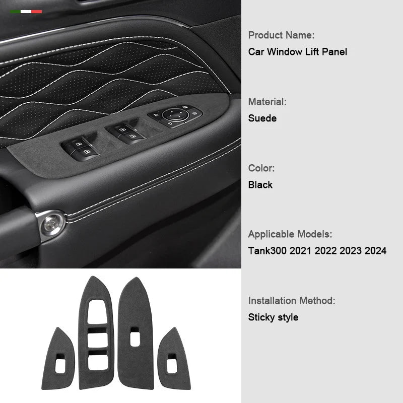 For Great Wall TANK 300 2021-2024 Interior Suede Accessories, Car Center Console AC Gear Shift Panel Air Outlet Trim Frame Cover