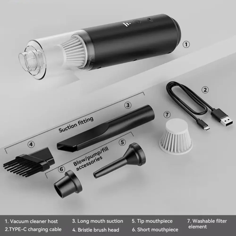 Powerful Suction Car Dust Collector Set Cordless Electric Handheld Vacuum Mini Blower Low Noise Car Vacuum Cleaner