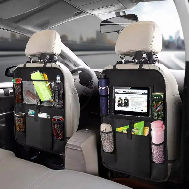 Car Seat Organizer Multi-functional Oxford Fabric Car Back Multi Pocket Storage Bag with Tablet Holder Car Interior Storage