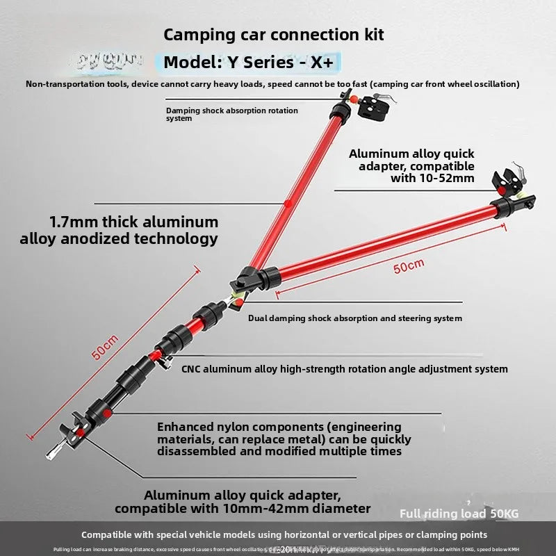 Brenta Qui Release Hitch Connector Cam Car Bicycle  Vehicle Trailer Towing Bar Portable op Cart Link Bar