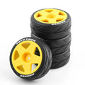 4pcs 65mm Rubber Tire Wheel Tyre 12mm Hex for Tamiya TT01 TT01E TT02 TT02B XV01 TA06 PTG-2 1/10 RC Racing Car Upgrades Parts