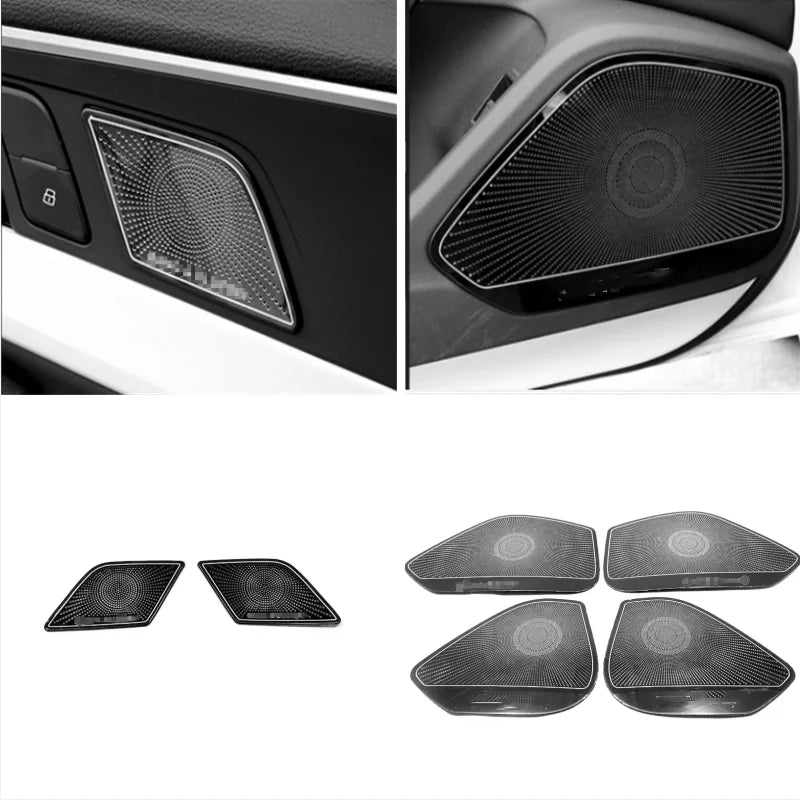 For Audi A4/A5/S4 2017-2022 Interior Accessories Stainless Steel Door Speaker Audio Loudspeaker Cover Trim Car Styling