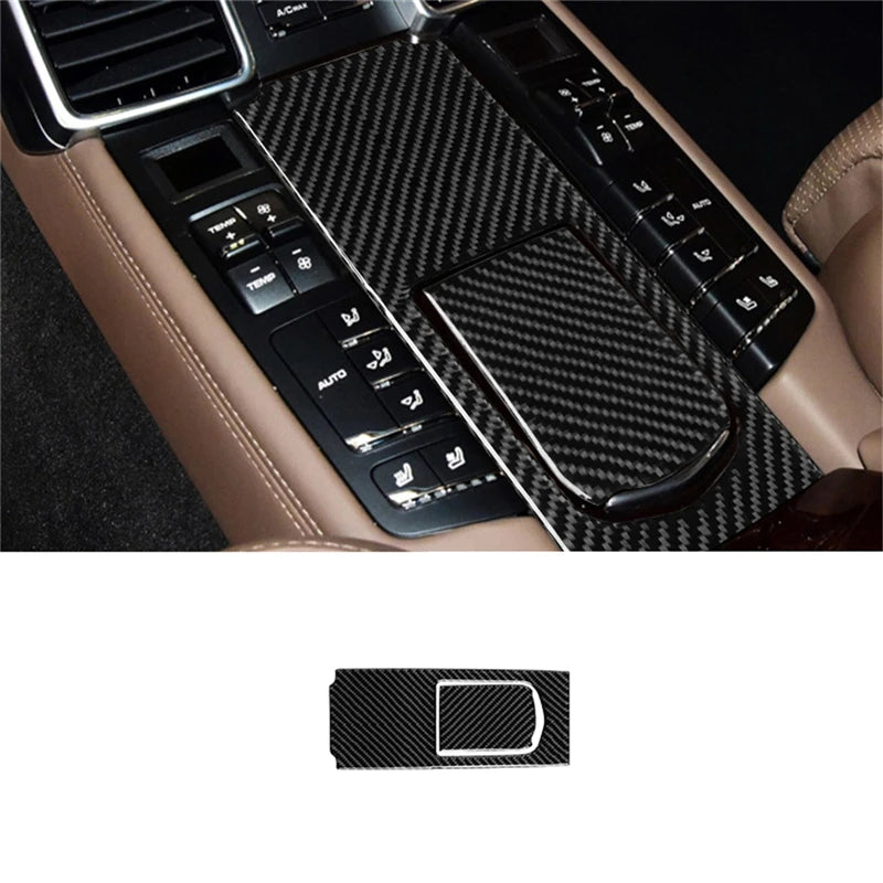 For Porsche Panamera 2010-2016 Car Accessories Carbon Fiber Interior Auto Gear Shift Panel Cover Frame Trim Sticker