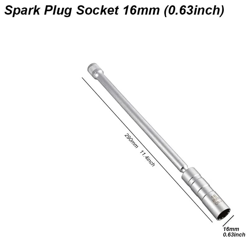 Spark Plug Socket Key Magnetic Tool Wrench Swivel Long Extension Install Replace Repair Kit Torque Remove Gap 14mm 16mm Auto Car
